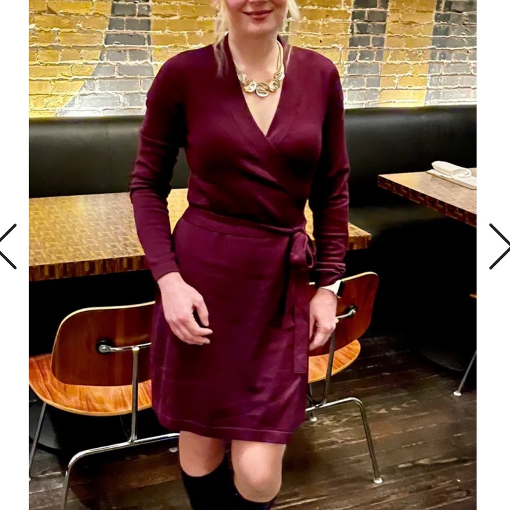 Lulus Literary Lover Forest Green Wrap Sweater Dress - Picture 6 of 12
